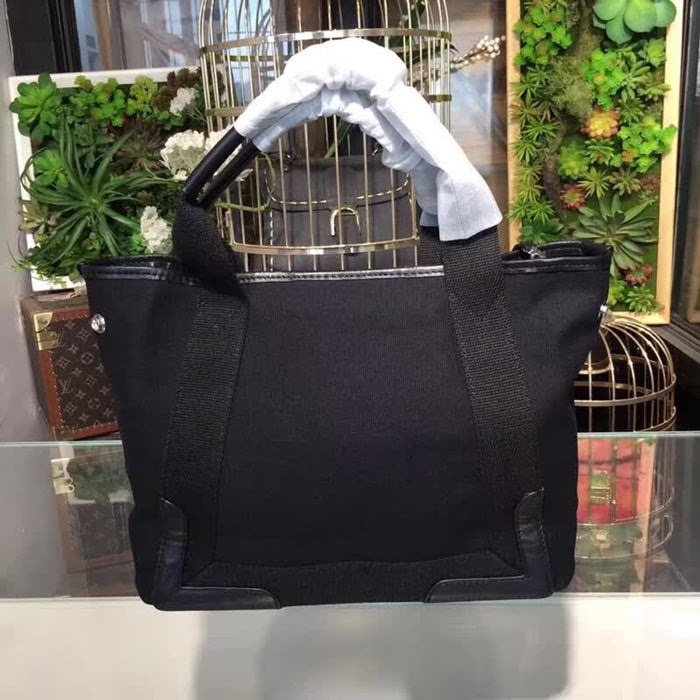 BALENCIAG巴黎世家 帆布黑小號手提包 定制帆布配牛皮 品牌標籤 印花 簡約大方 內置實用子母包  BL1669